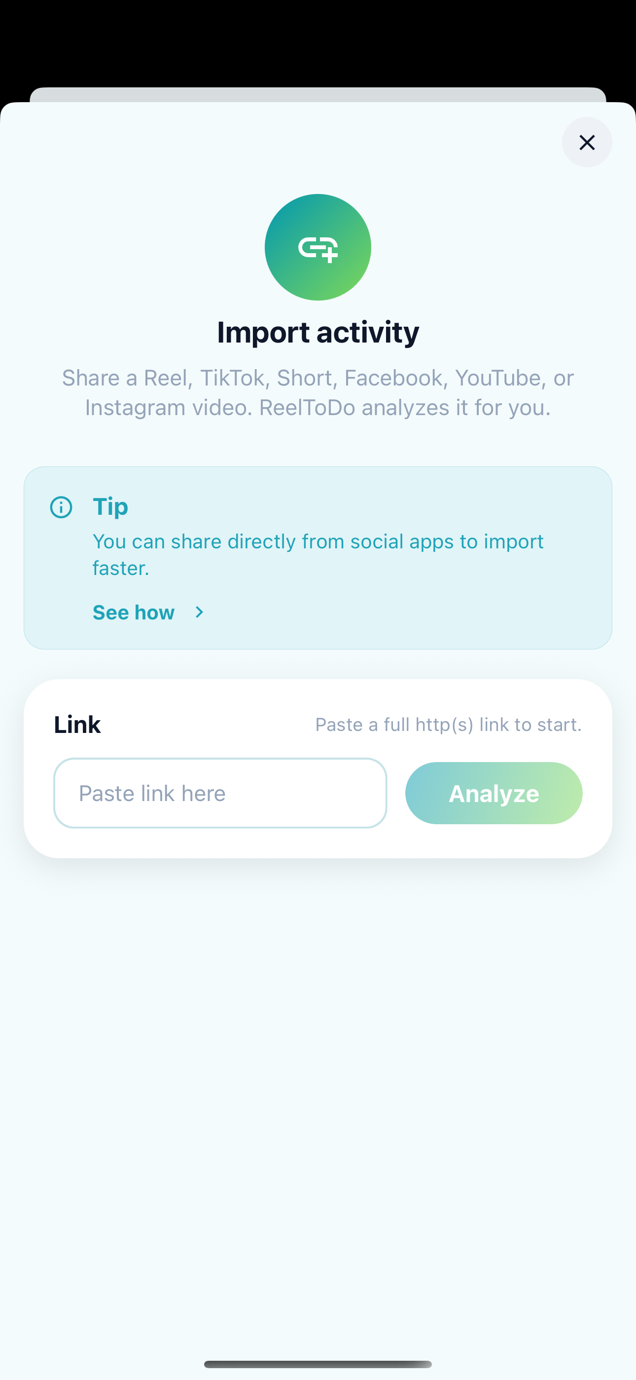 Pasting a link in ReelToDo